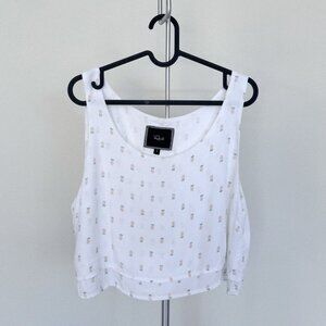 Rails White Pineapple Layered Crop Tank Top Size S